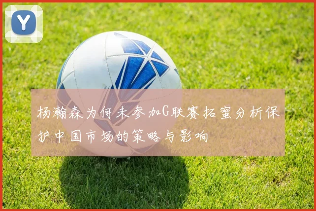 杨瀚森为何未参加G联赛拓蜜分析保护中国市场的策略与影响